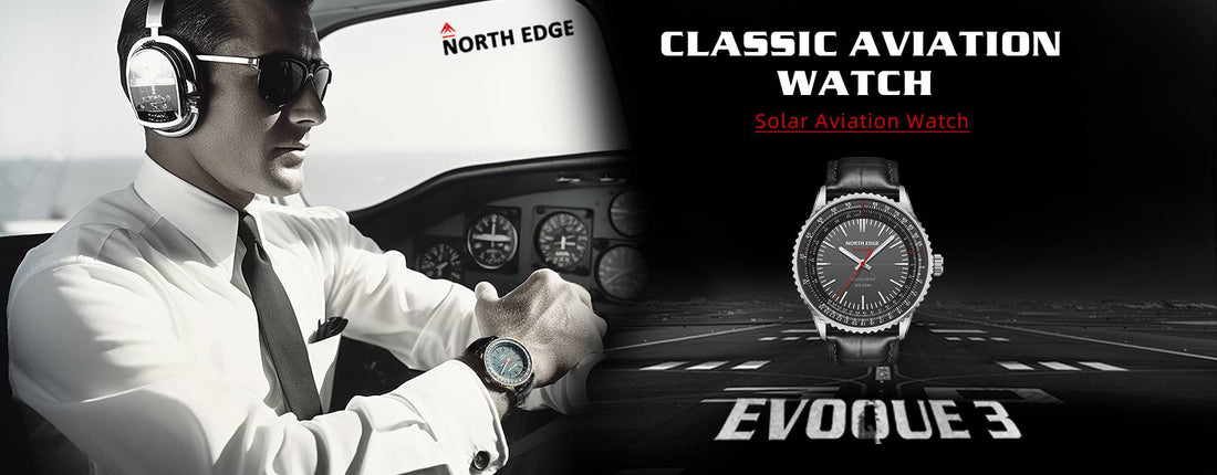 Dive into Aviation Elegance: North Edge's Mesmerizing Solar Aviation Watch EVOQUE 3