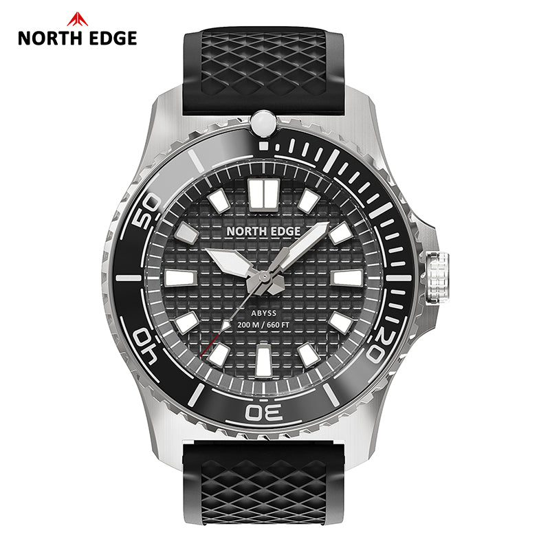 North Edge Solar Powered 200M Waterproof Ceramic Bezel Dive Watch ABYSS