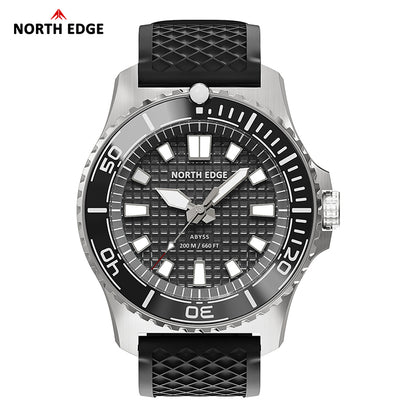 North Edge Solar Powered 200M Waterproof Ceramic Bezel Dive Watch ABYSS