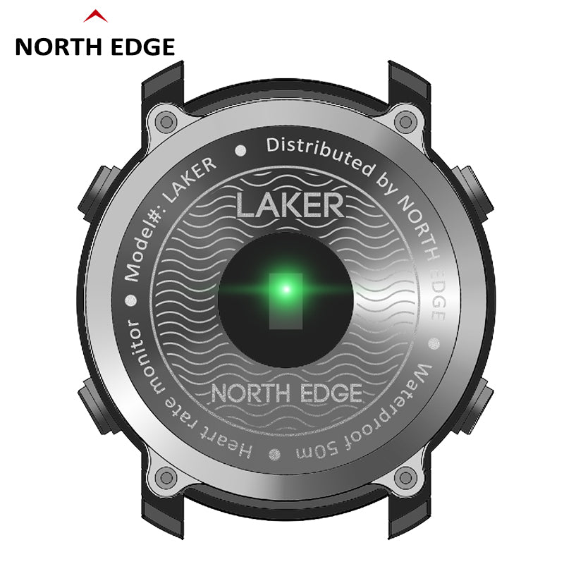North Edge Black digital smart watch waterproof LAKER