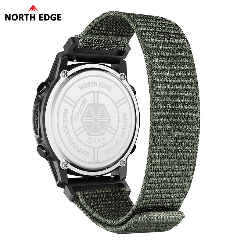 North Edge Ultralight Pedometer Compass 50M Waterproof Outdoor Watch LITECORE