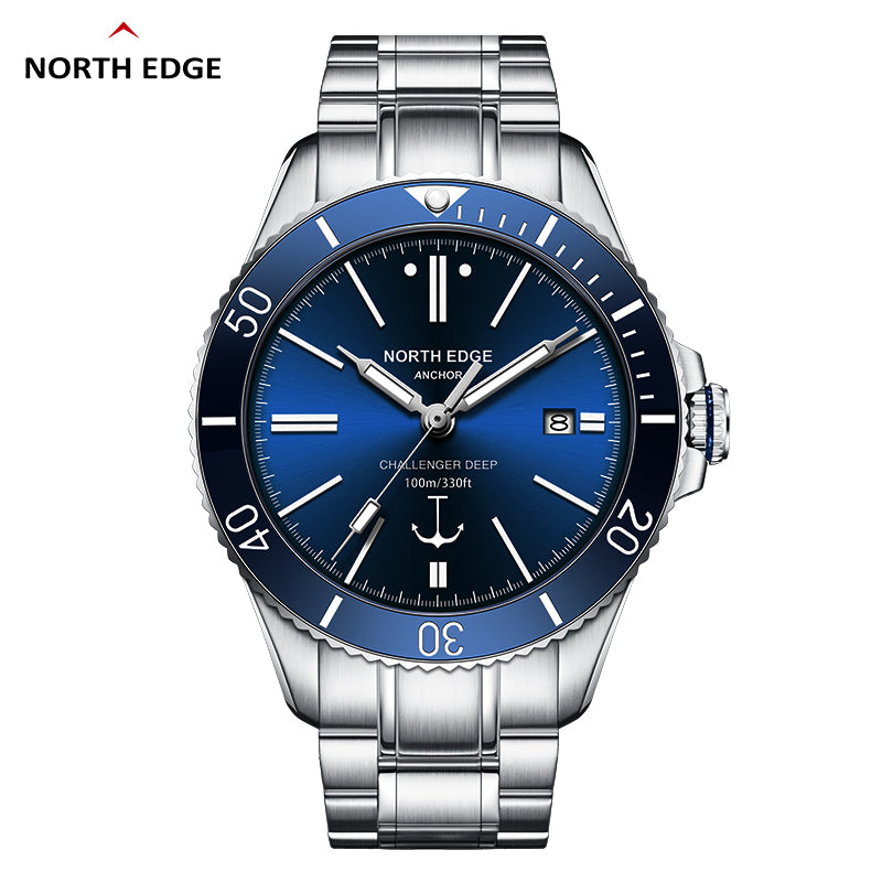 North Edge Men's luxury automatic mechanical watch ceramic bezel watch Anchor