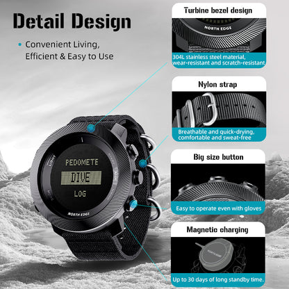 North Edge Altimeter & Weather Forecast Dive Watch Apache-D