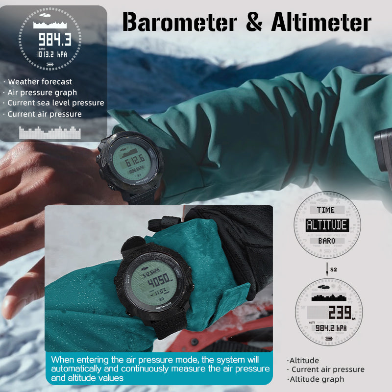 North Edge Altimeter & Weather Forecast Dive Watch Apache-D