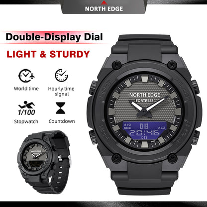 Dual-Display Analog Digital Stopwatch Countdown Luminous FORTRESS