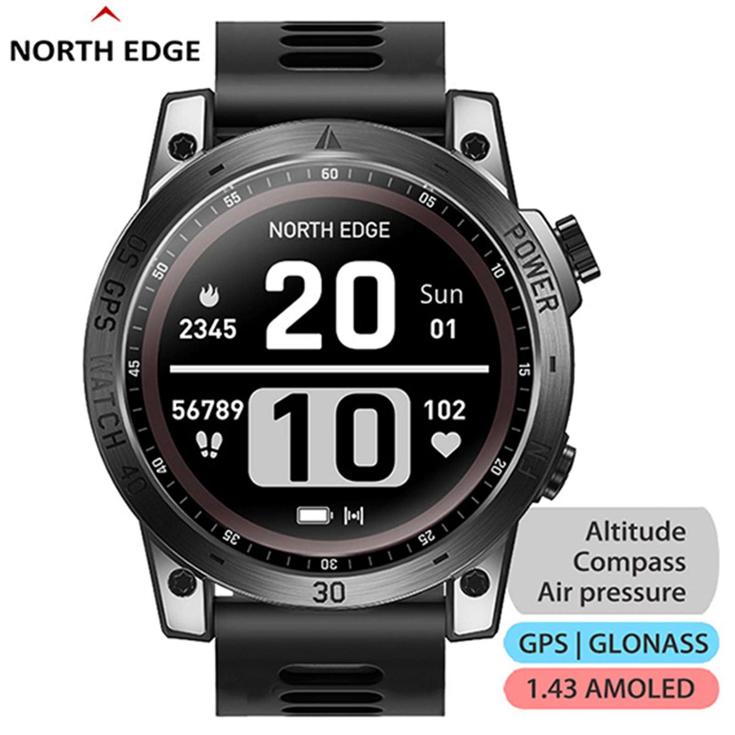 North Edge Smart GPS Watch for swimming CROSS FIT 3