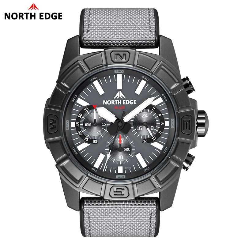 North Edge Solar quartz watch eco-drive power watch Blaze