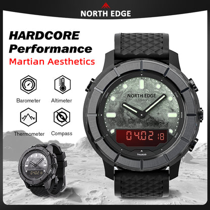 North Edge Compass Altimeter Barometer 50M Waterproof Outdoor Watch THARSIS