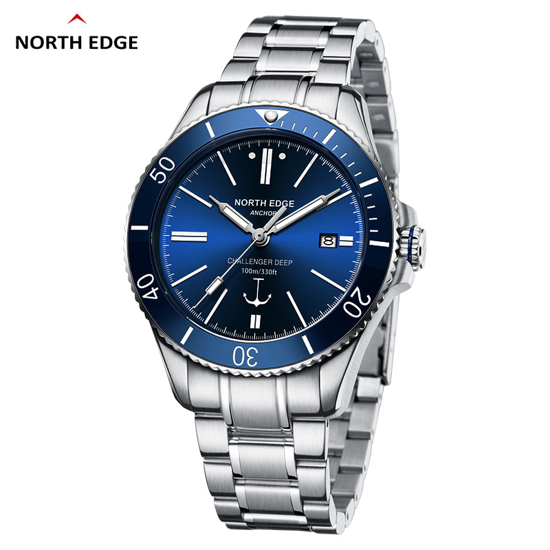 North Edge Men's luxury automatic mechanical watch ceramic bezel watch Anchor