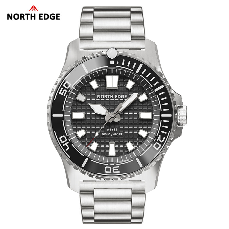 North Edge Solar Powered 200M Waterproof Ceramic Bezel Dive Watch ABYSS