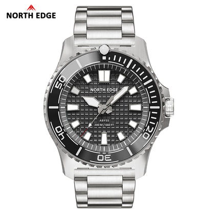 North Edge Solar Powered 200M Waterproof Ceramic Bezel Dive Watch ABYSS