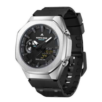 North Edge Outdoor Watch Mercury-Stopwatch Countdown World Time LED Backlight