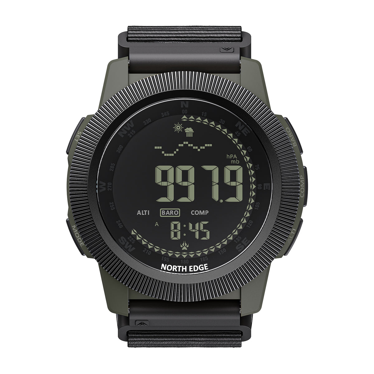 North Edge Altimeter Barometer Compass 50M Tactical Outdoor Watch APACHE-CF