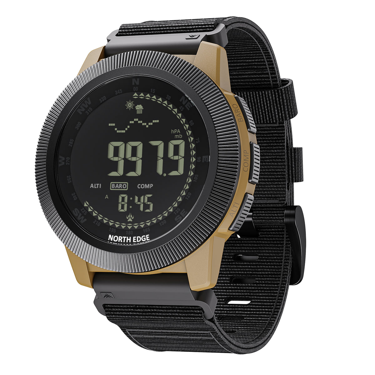 North Edge Altimeter Barometer Compass 50M Tactical Outdoor Watch APACHE-CF