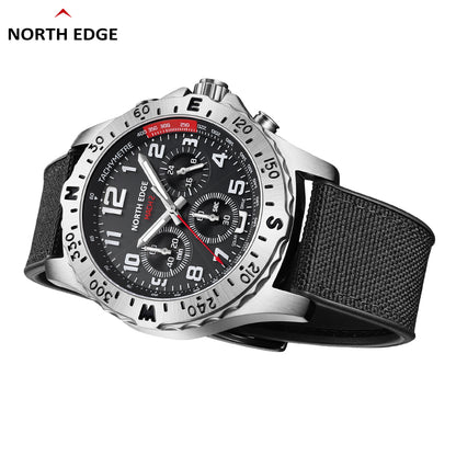 North Edge Quartz watch solar drive watch with triple chronograph MACH 2