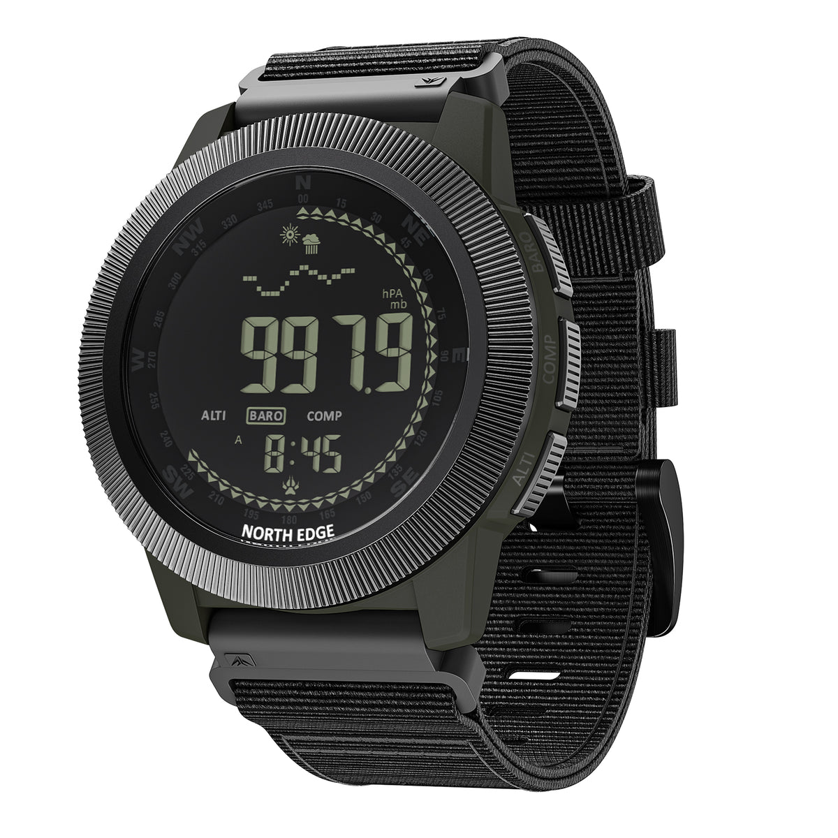 North Edge Altimeter Barometer Compass 50M Tactical Outdoor Watch APACHE-CF