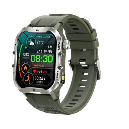 1.96 inch IP68 outdoor sport smart watch with flashlight T26