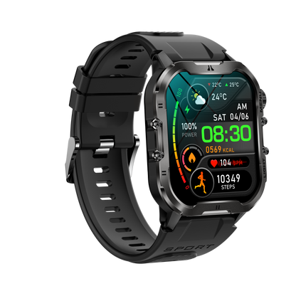 1.96 inch IP68 outdoor sport smart watch with flashlight T26