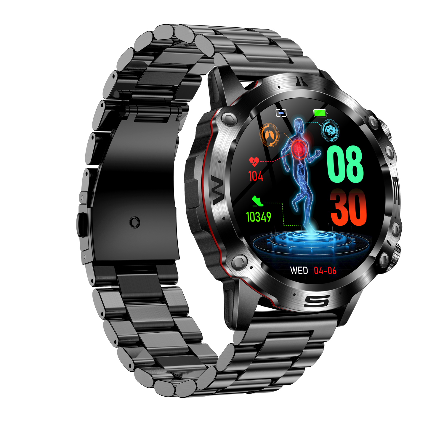 Outdoor sports smart watch IP68 bluetooth calling with ECG ET482