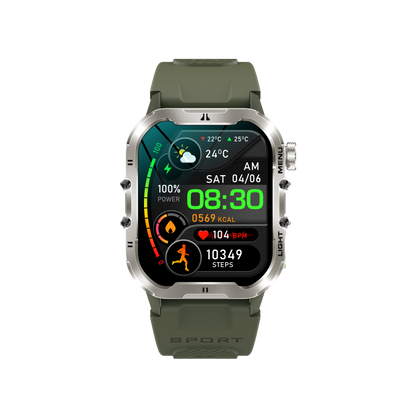 1.96 inch IP68 outdoor sport smart watch with flashlight T26