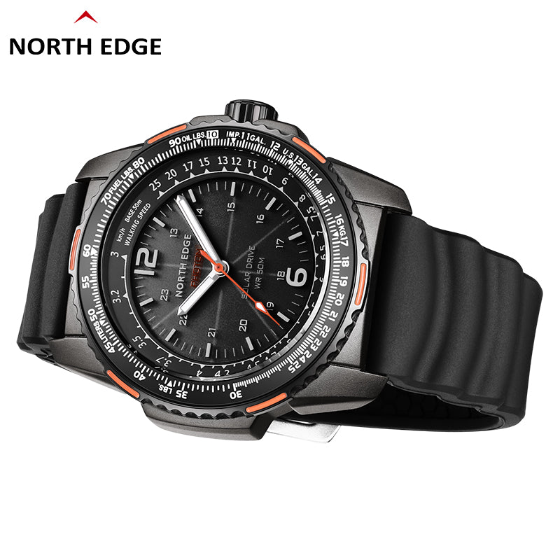 North Edge Solar drive watch outdoor quartz watch pilot watch Photon