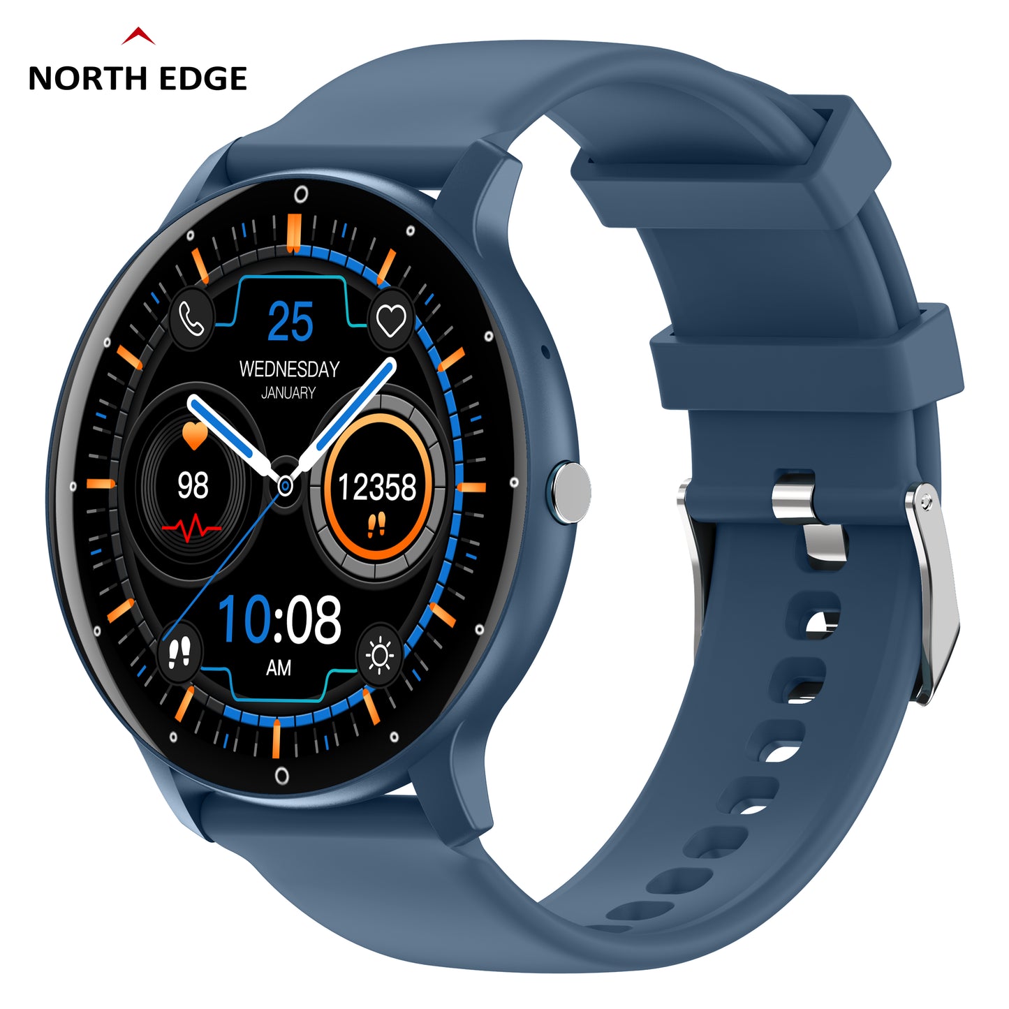 North Edge Black Mens Bluetooth smartwatch NL02C PRO