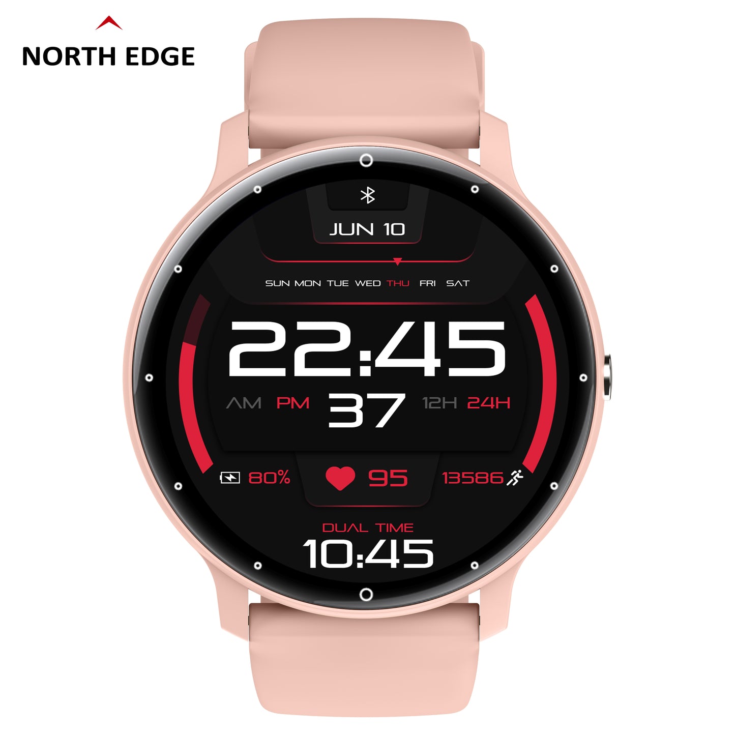 North Edge Black Mens Bluetooth smartwatch NL02C PRO