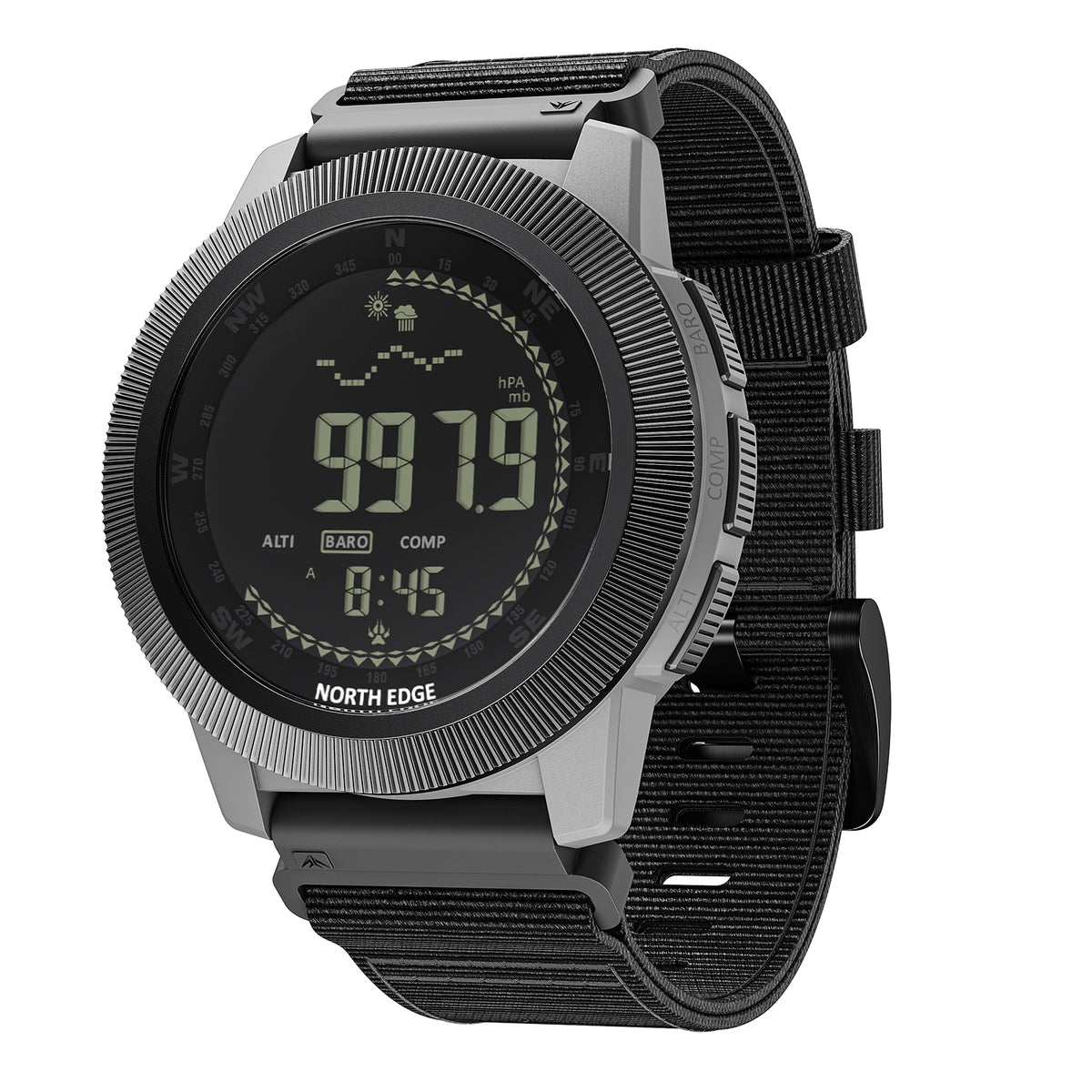 North Edge Altimeter Barometer Compass 50M Tactical Outdoor Watch APACHE-CF