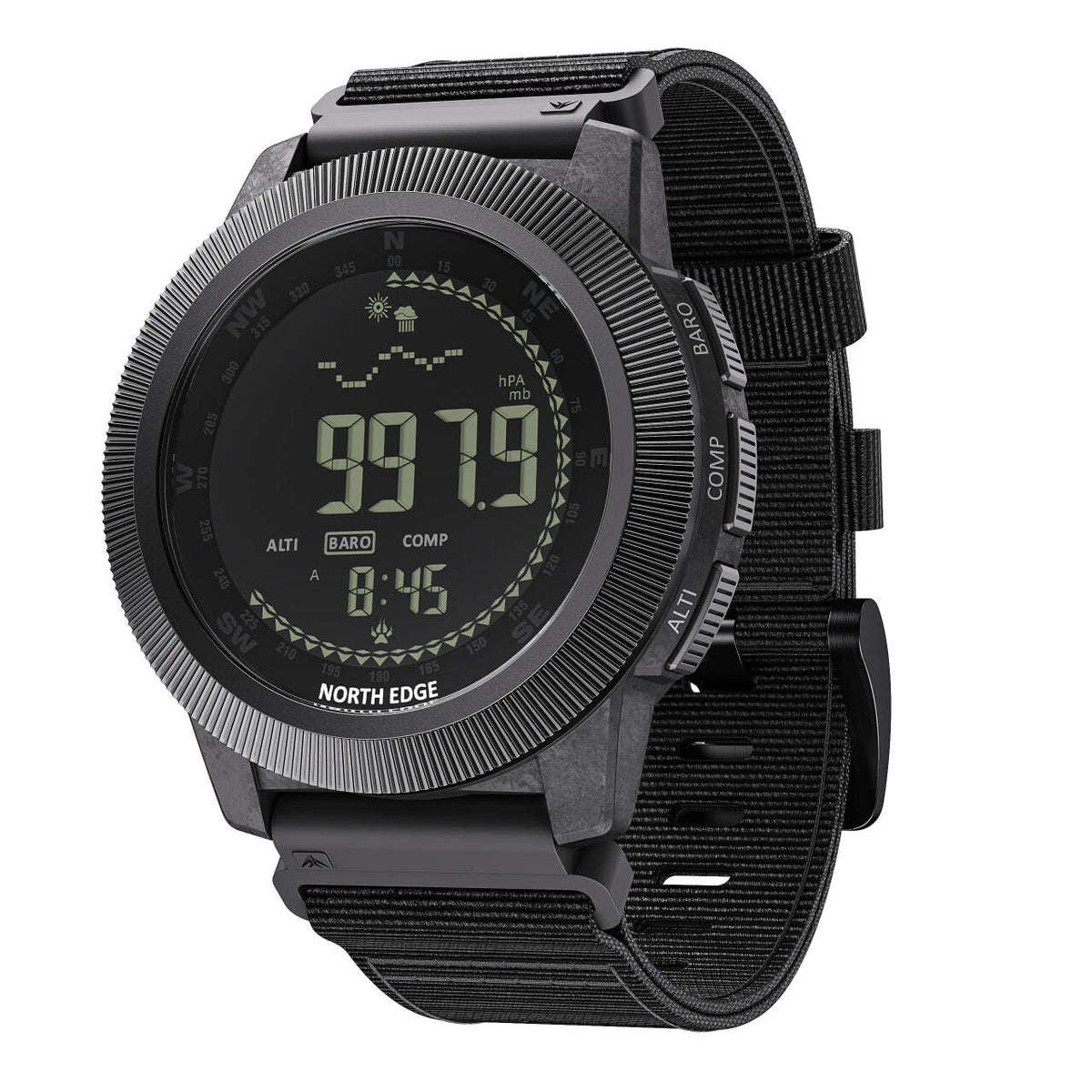 North Edge Altimeter Barometer Compass 50M Tactical Outdoor Watch APACHE-CF