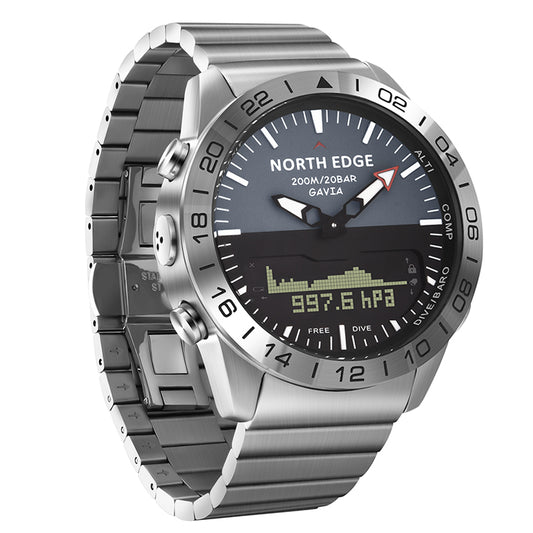 North Edge Affordable Hybrid Men’s Steel Dive Watch GAVIA