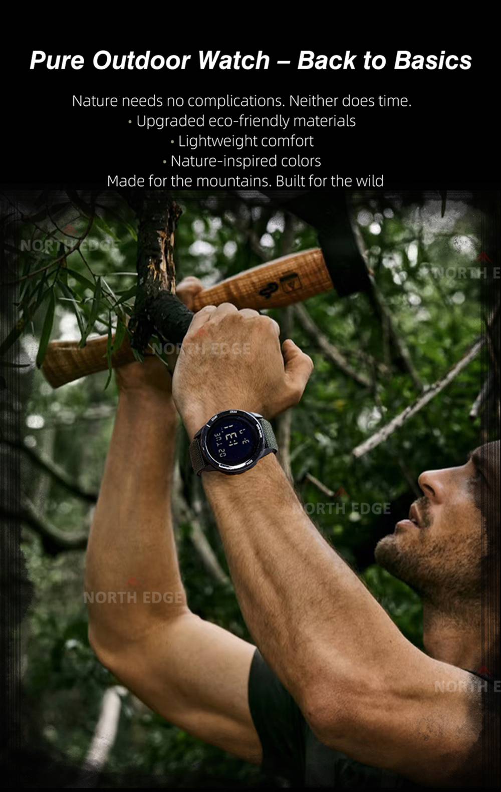 Dual time outdoor sports watch