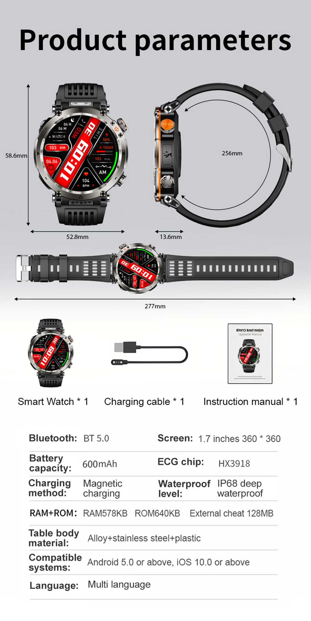 IP68 waterproof sports watch IP68 waterproof sports watch