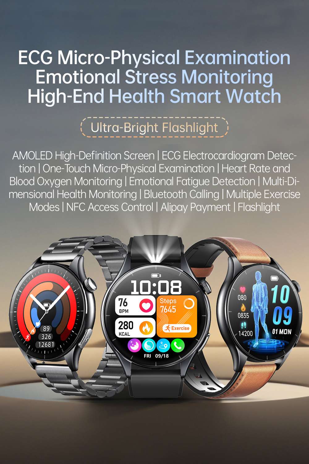ECG Heart Rate Monitoring Smart Watch ECG Heart Rate Monitoring Smart Watch