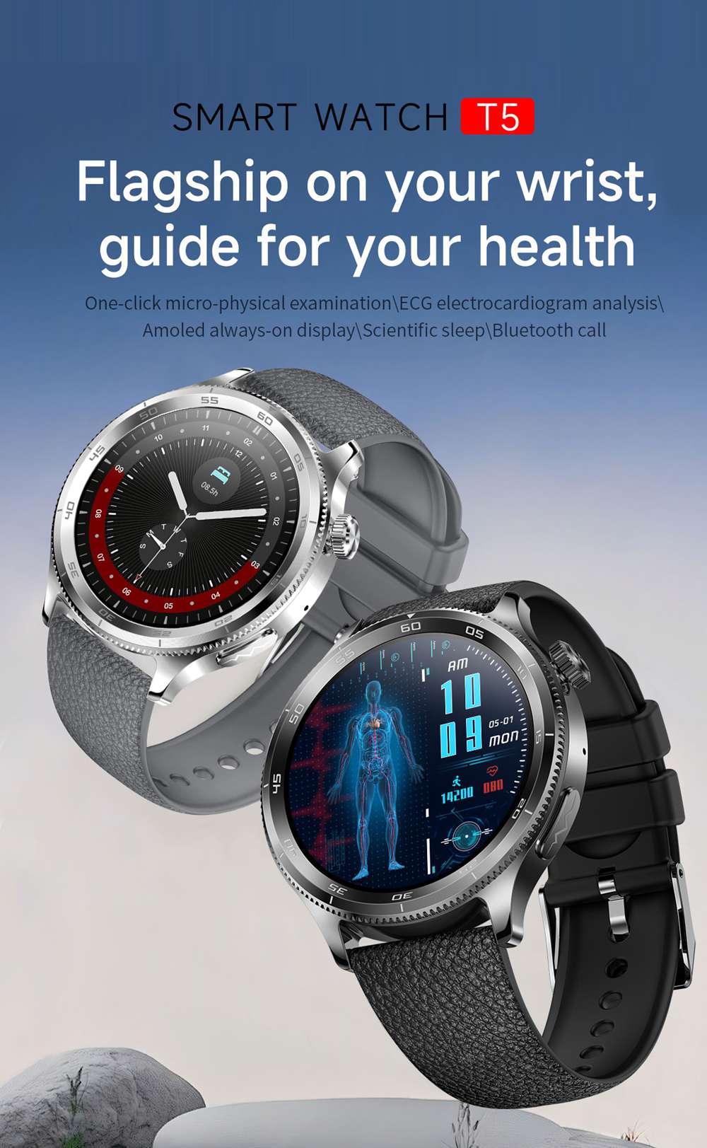 AMOLED always-on display smartwatch