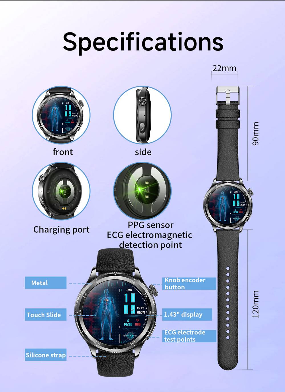 IP68 waterproof AMOLED wearable