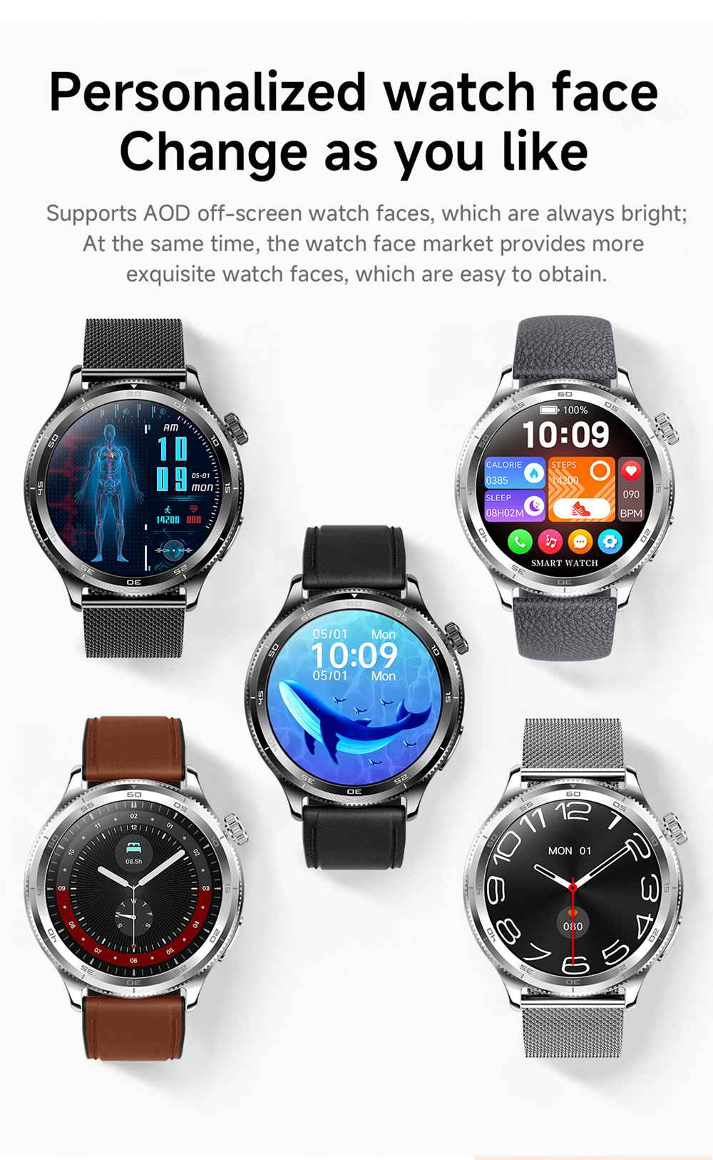 IP68 waterproof AMOLED wearable