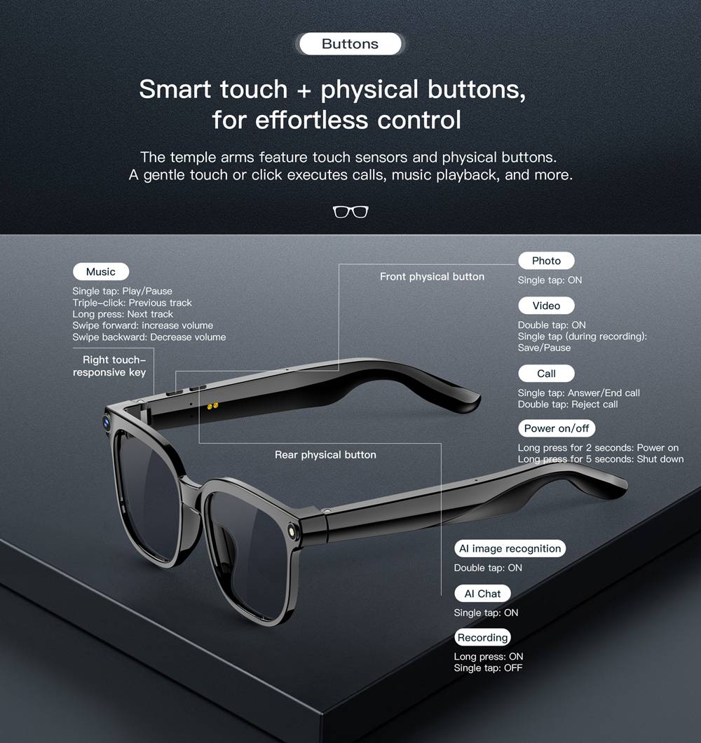 Bluetooth calling smart glasses