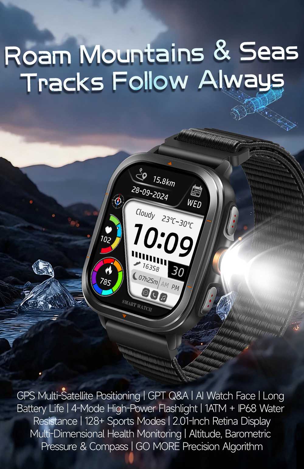 GPS outdoor sports smart watch tracking GPS outdoor sports smart watch tracking