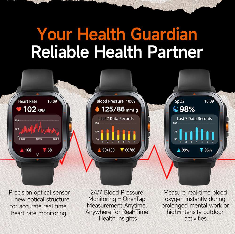 Health monitoring heart rate watch Health monitoring heart rate watch
