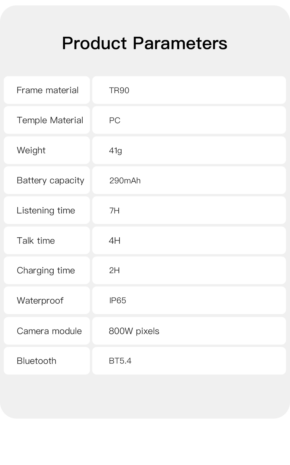 Smart Glasses IP65 Waterproof Sweat Resistant